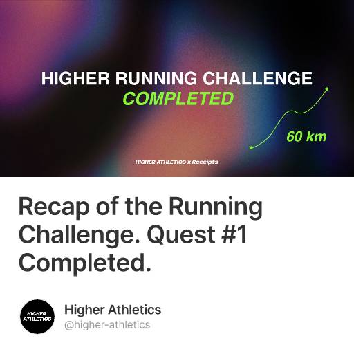 Recap of the Running Challenge. Quest #1 Completed.  #0