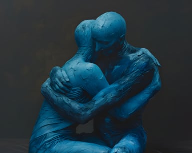 Emotional Blue Embrace