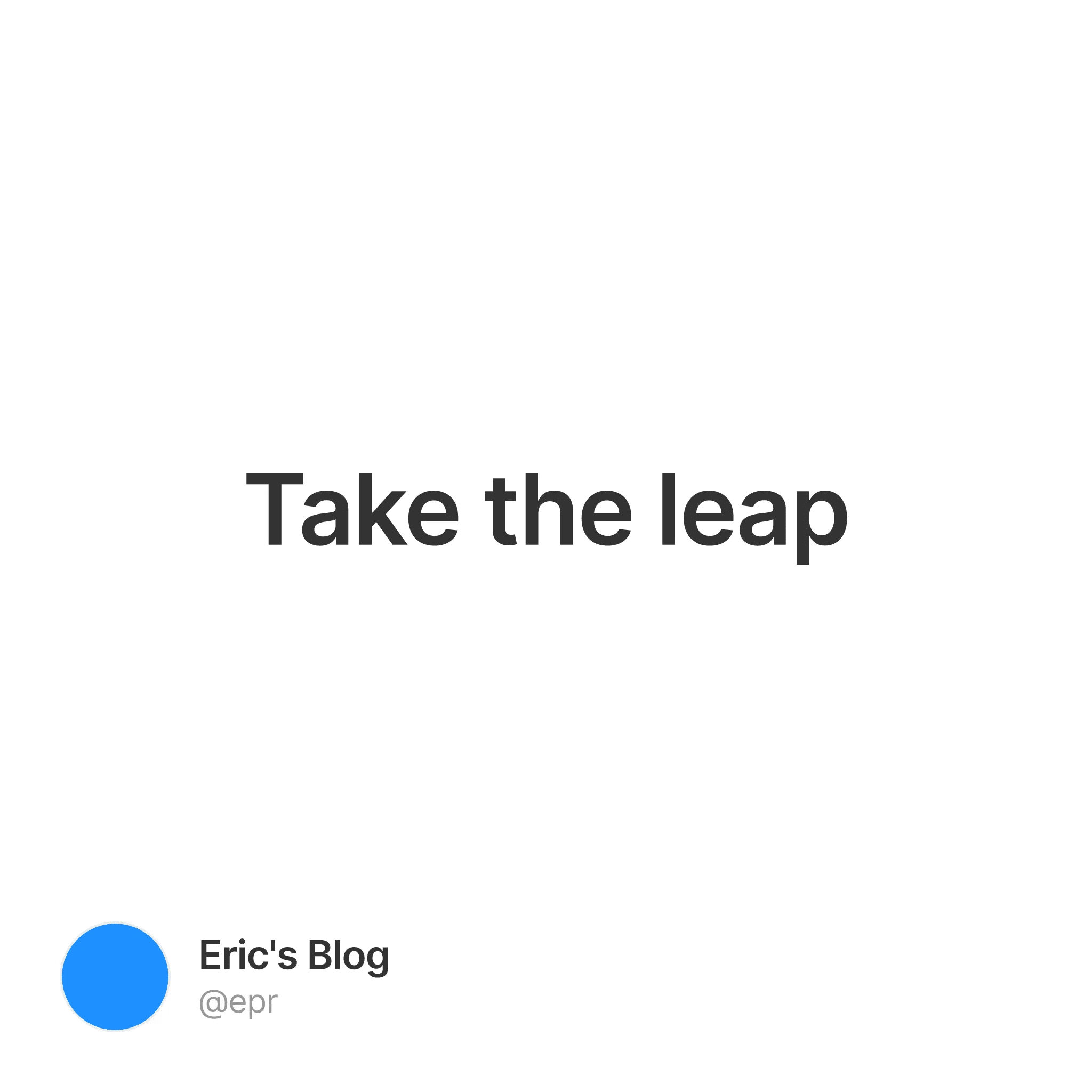 Take the leap #0