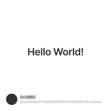 Hello World! #0