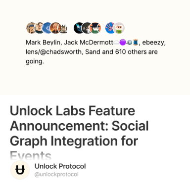 Unlock Labs Feature Announcement: Social Graph Integration for Events #0