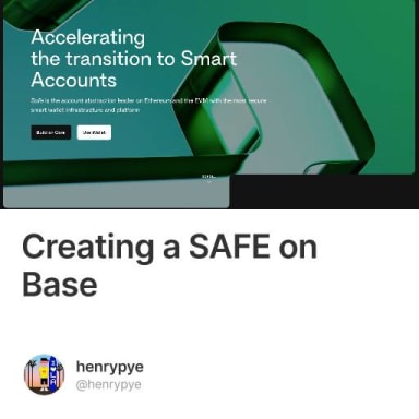 Creating a SAFE on Base #0
