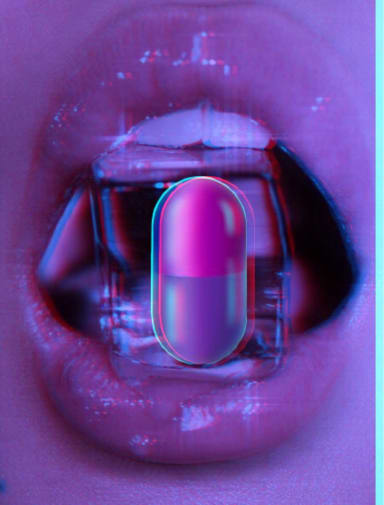 Purple neon pill