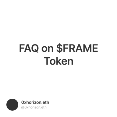 FAQ on $FRAME Token #6