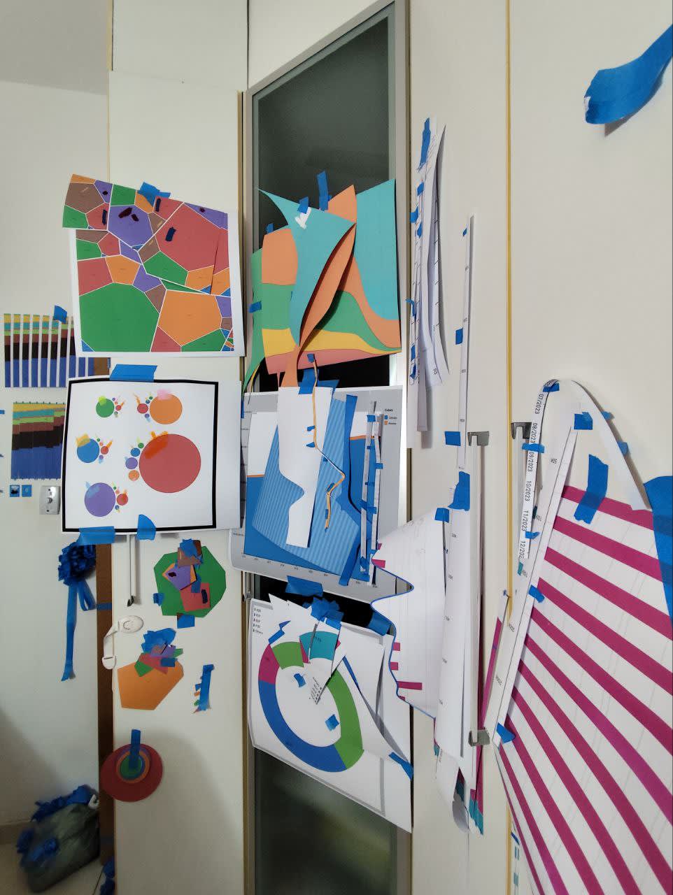 touching paper, masking tape, and paint these days