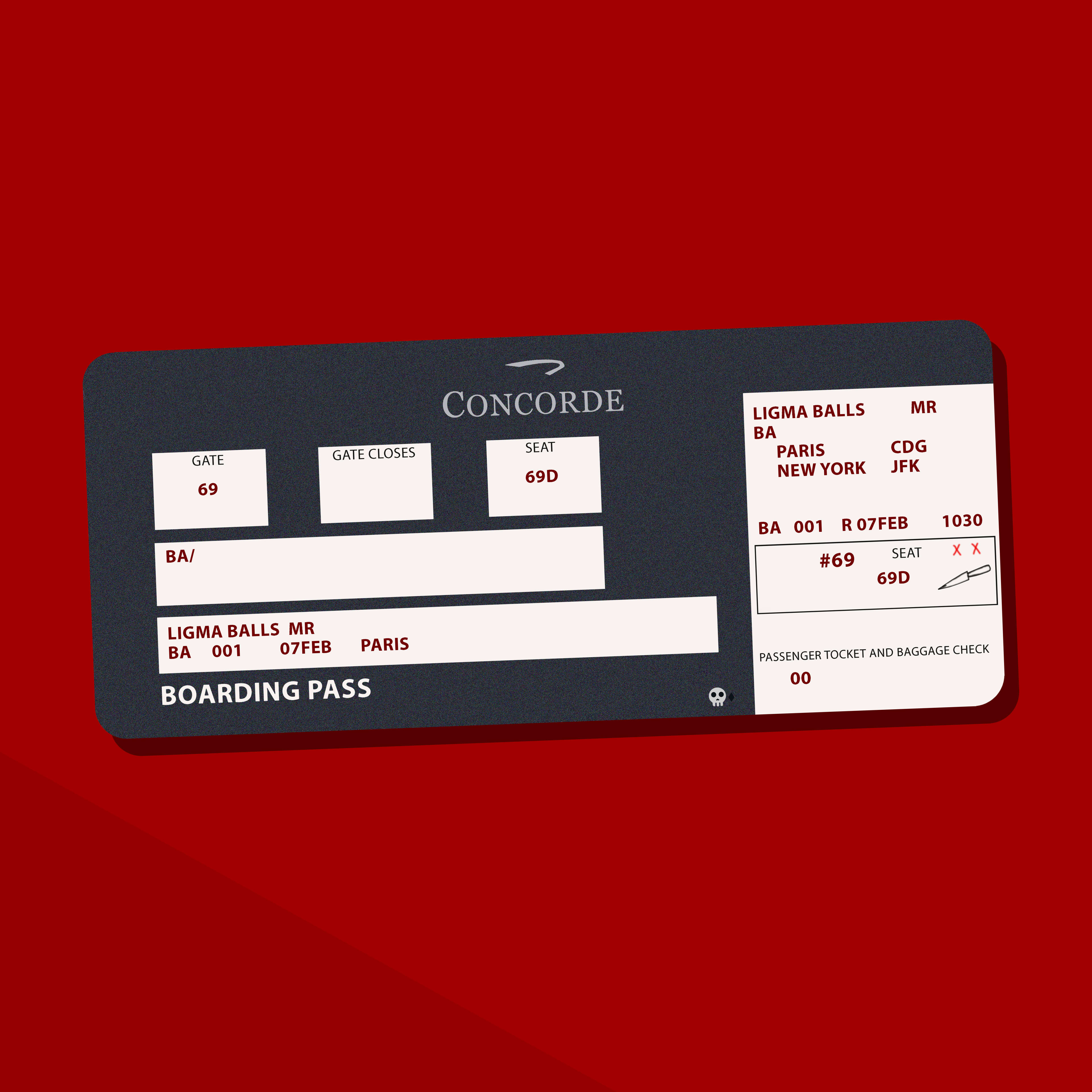 GARDNER 1990 - PLANE TICKET