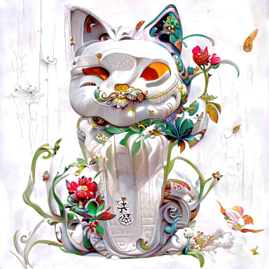 Art Nouveau Maneki Neko