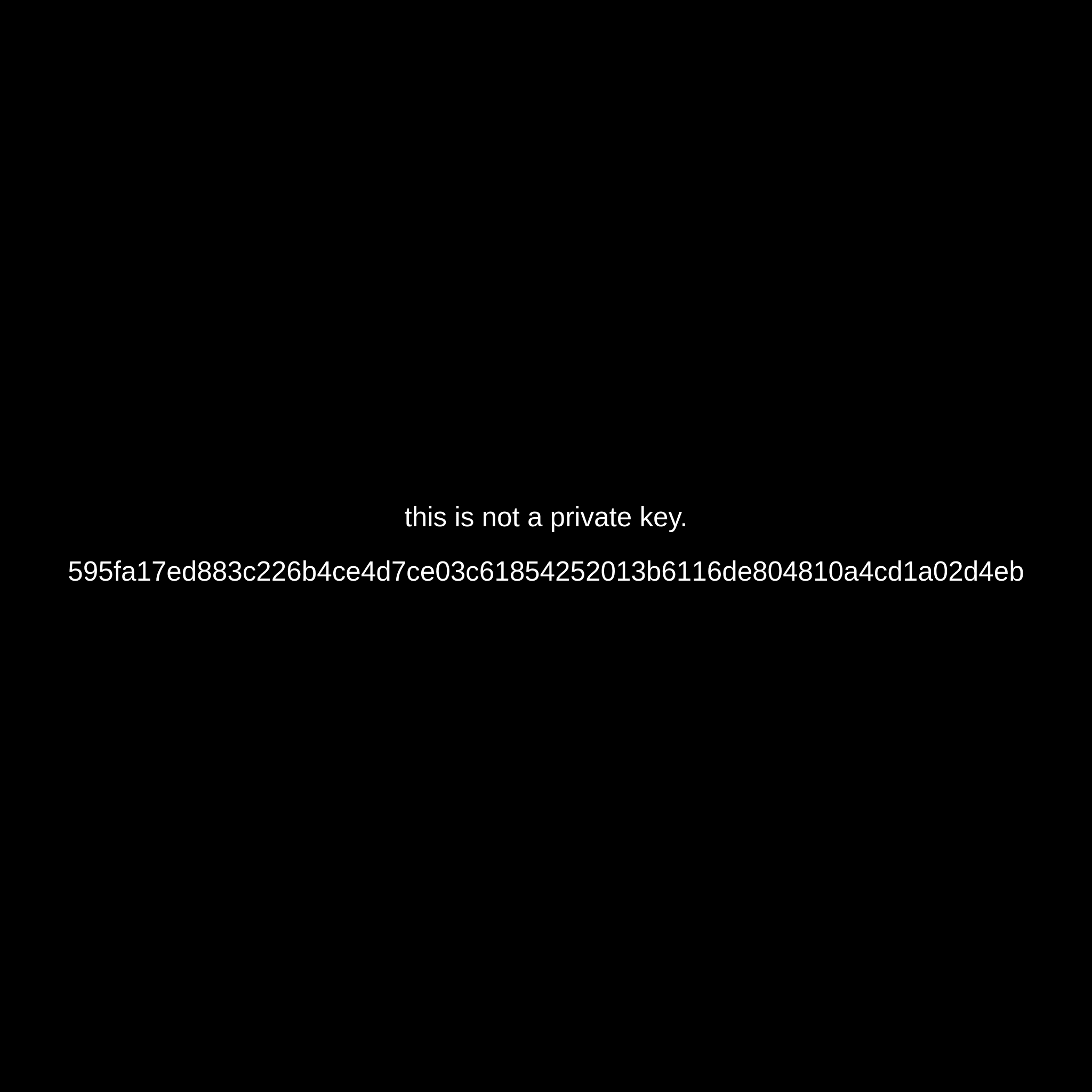 this is not a private key. #2