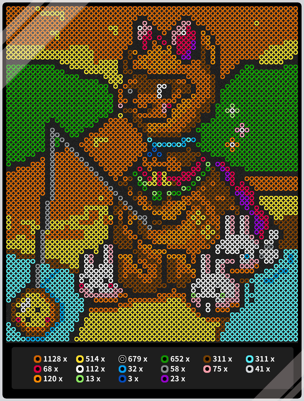Alpaca Bear Perler Beads 羊駝熊-拼豆版