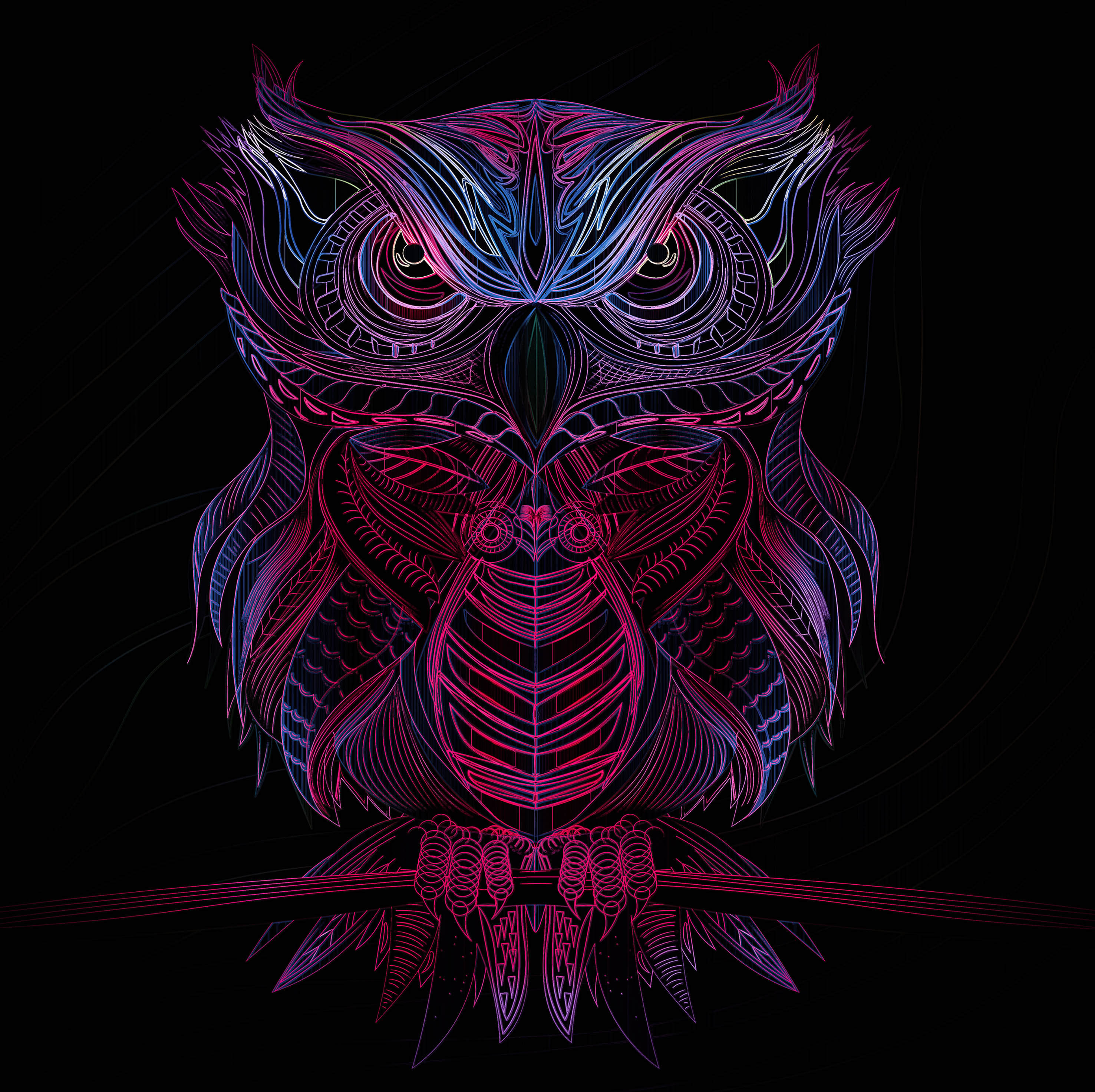 Owl number five (neon owl)