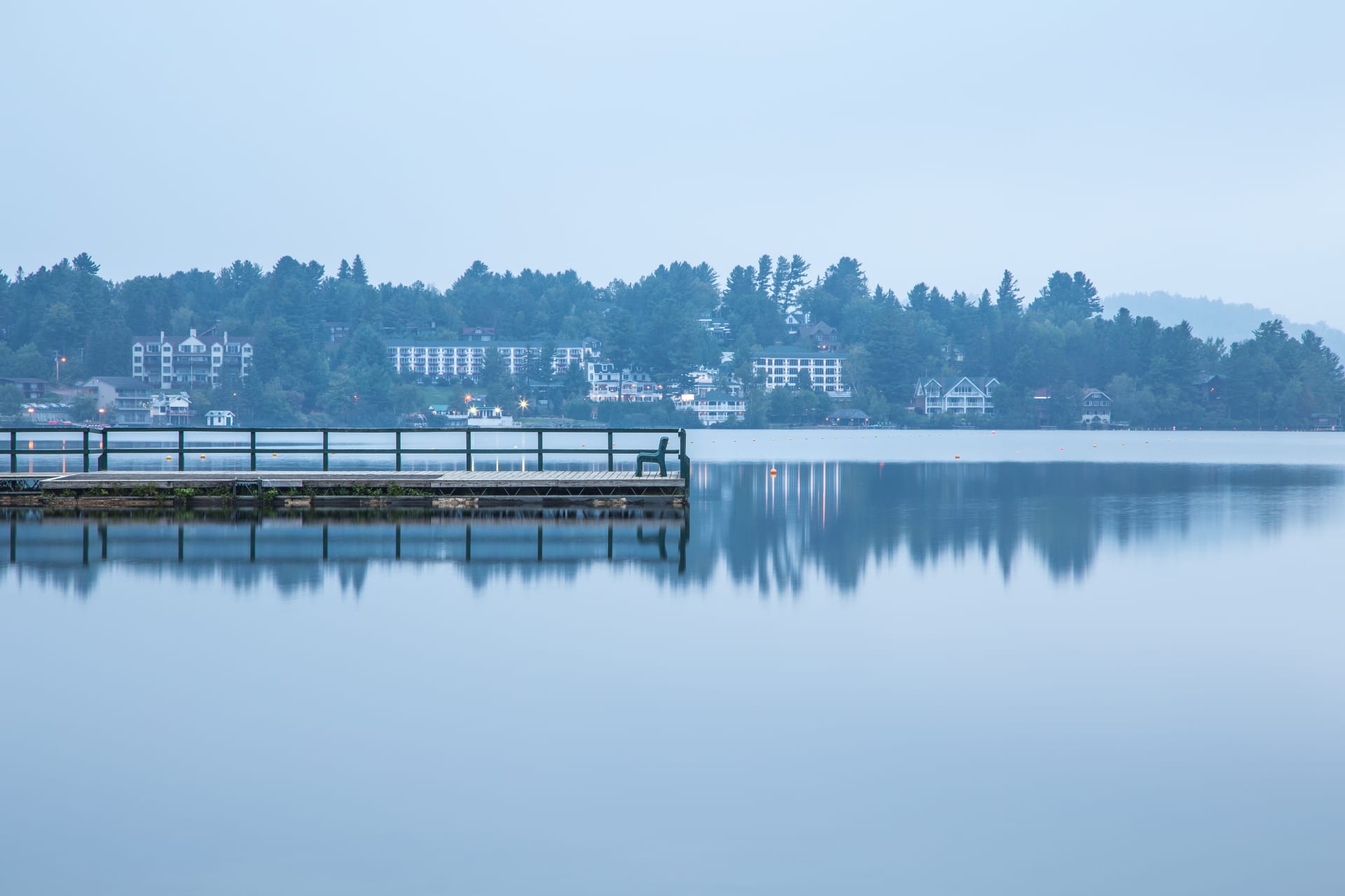 Empty Bench on Mirror Lake